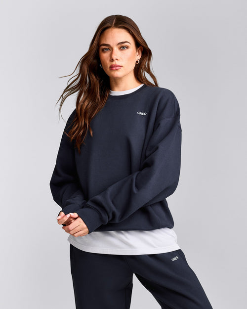 Foundations Cosy Crew Neck Sweatshirt | True Blue