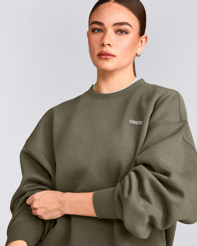 Foundations Cosy Oversized Sweatshirt | Alpine Green