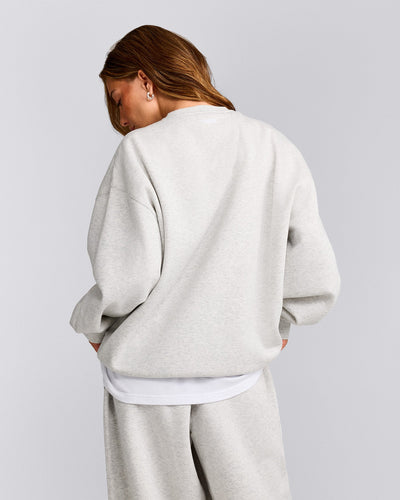 Foundations Cosy Oversized Sweatshirt | Light Grey Marl