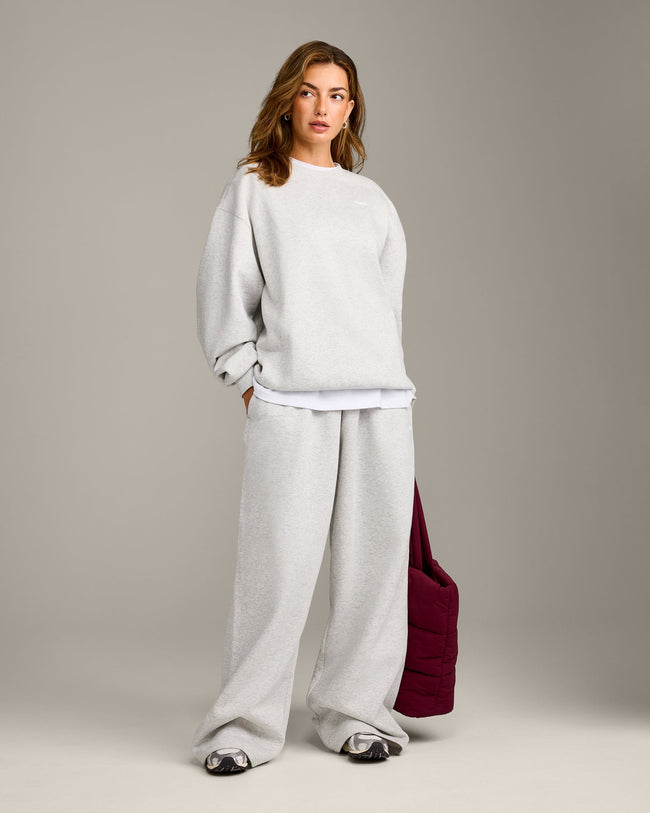 Foundations Cosy Oversized Sweatshirt | Light Grey Marl