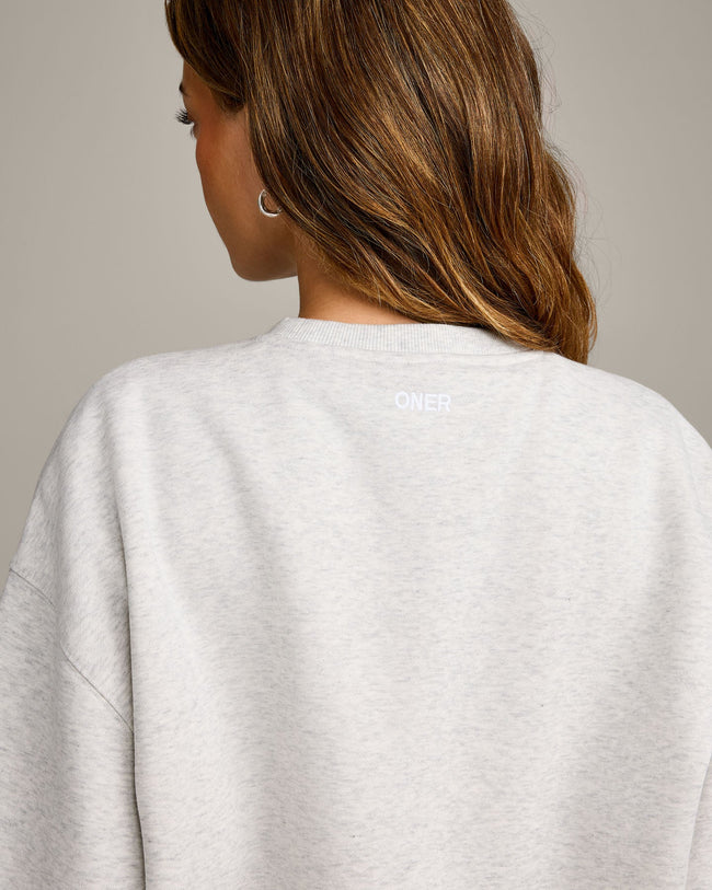 Foundations Cosy Oversized Sweatshirt | Light Grey Marl
