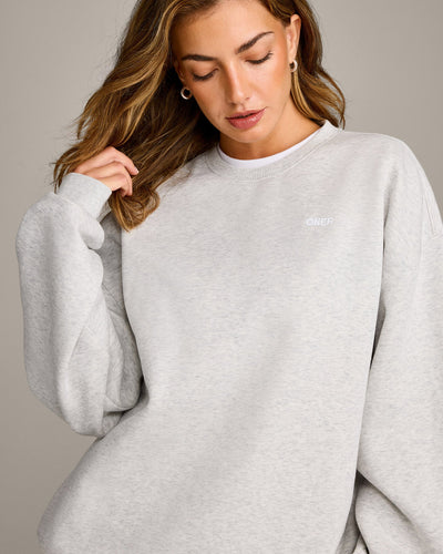 Foundations Cosy Oversized Sweatshirt | Light Grey Marl
