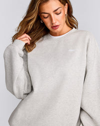 Foundations Cosy Oversized Sweatshirt | Light Grey Marl