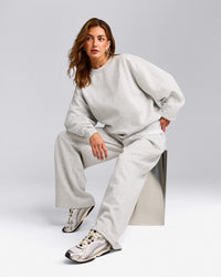 Foundations Cosy Oversized Sweatshirt | Light Grey Marl