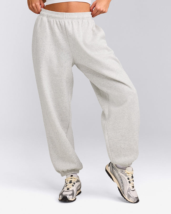 Foundations Cosy Oversized Joggers | Light Grey Marl
