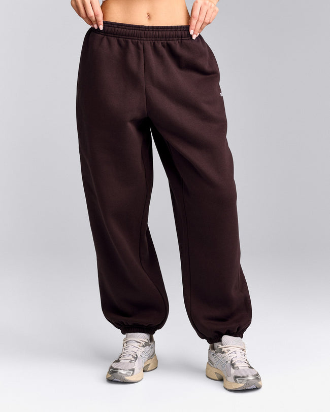 Foundations Cosy Oversized Joggers | Plum Brown