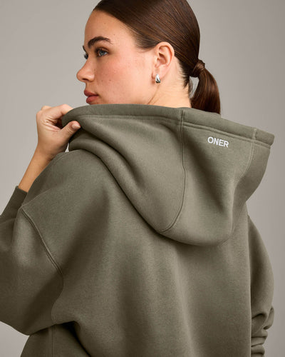 Foundations Cosy Oversized Hoodie | Alpine Green