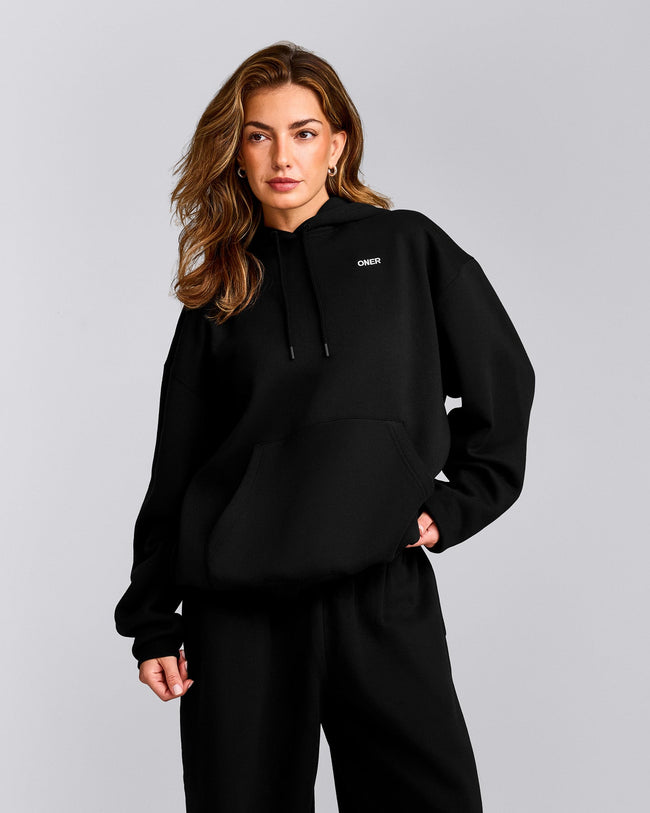 Foundations Cosy Oversized Hoodie | Black