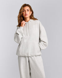 Foundations Cosy Oversized Hoodie | Light Grey Marl