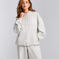 Foundations Cosy Oversized Hoodie | Light Grey Marl