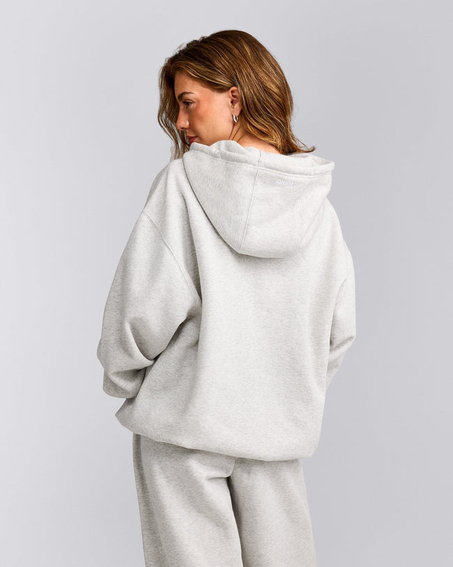 Foundations Cosy Oversized Hoodie | Light Grey Marl