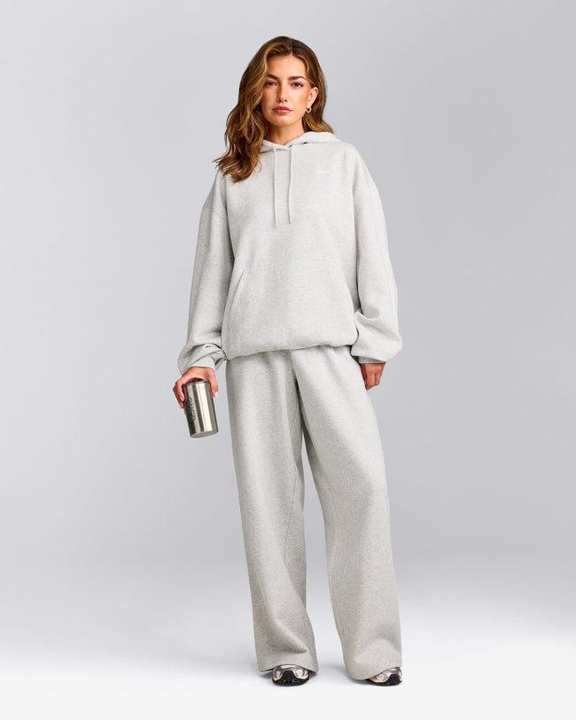 Foundations Cosy Oversized Hoodie | Light Grey Marl
