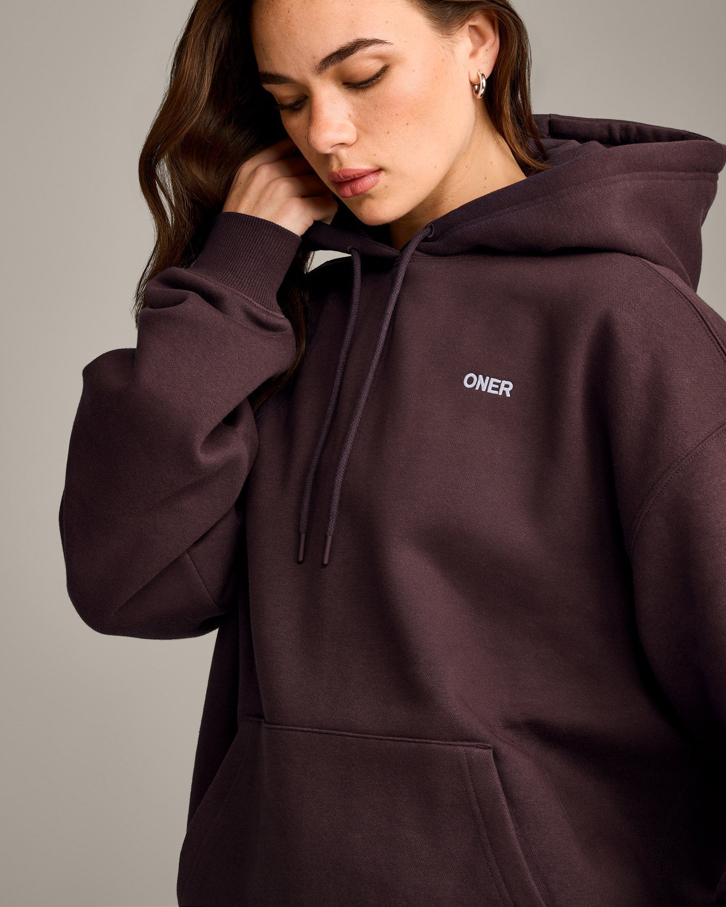 Foundations Cosy Oversized Hoodie | Plum Brown