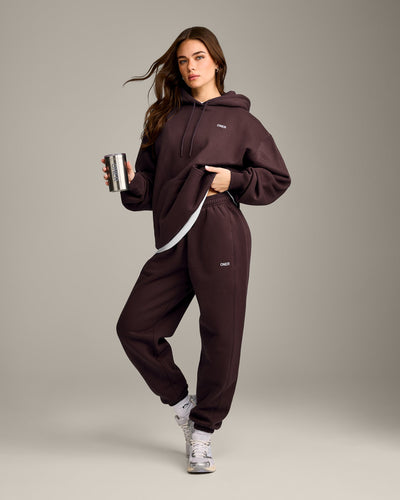 Foundations Cosy Oversized Hoodie | Plum Brown