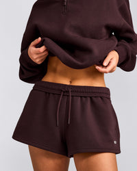 Foundations Cosy Oversized Shorts | Plum Brown