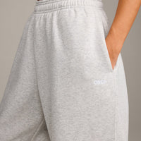 Foundations Cosy Oversized Straight Leg Joggers | Light Grey Marl