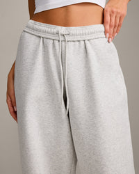 Foundations Cosy Oversized Straight Leg Joggers | Light Grey Marl