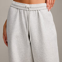 Foundations Cosy Oversized Straight Leg Joggers | Light Grey Marl