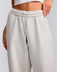 Foundations Cosy Oversized Straight Leg Joggers | Light Grey Marl