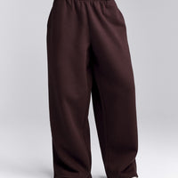 Foundations Cosy Oversized Straight Leg Joggers | Plum Brown