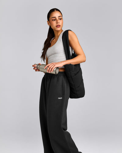 Foundations Cosy Oversized Straight Leg Joggers | Soft Black