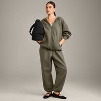 Foundations Cosy Oversized Zip Through Hoodie | Alpine Green