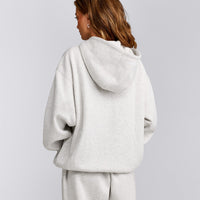 Foundations Cosy Oversized Zip Through Hoodie | Light Grey Marl