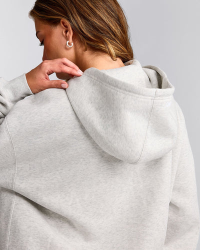 Foundations Cosy Oversized Zip Through Hoodie | Light Grey Marl