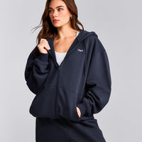 Foundations Cosy Oversized Zip Through Hoodie | True Blue