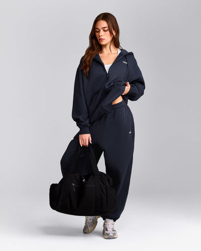Foundations Cosy Oversized Zip Through Hoodie | True Blue