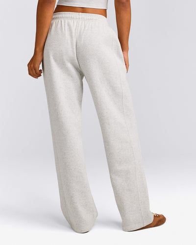 Foundations Cosy Straight Leg Joggers | Light Grey Marl