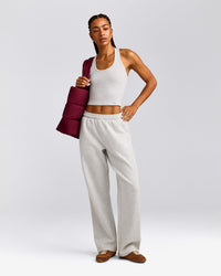 Foundations Cosy Straight Leg Joggers | Light Grey Marl