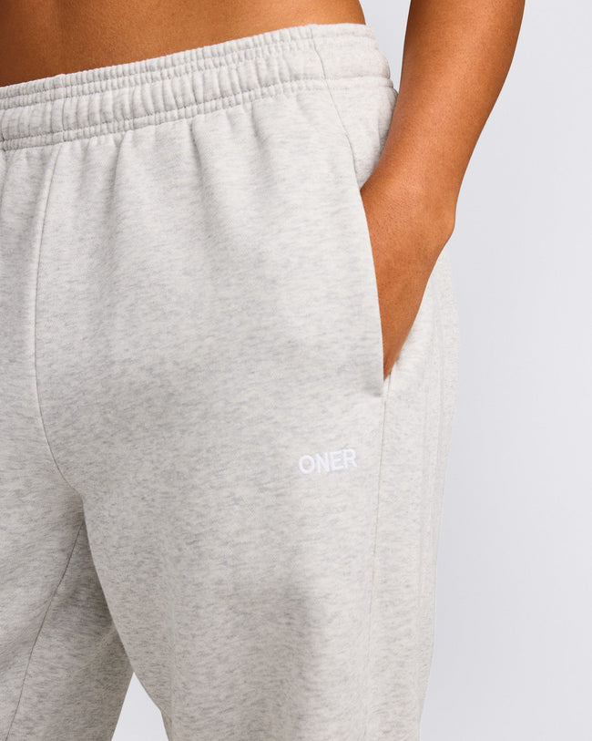 Foundations Cosy Straight Leg Joggers | Light Grey Marl