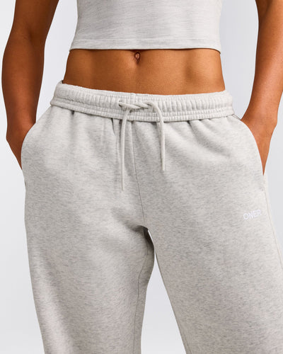 Foundations Cosy Straight Leg Joggers | Light Grey Marl