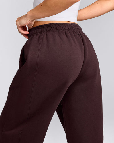 Foundations Cosy Straight Leg Joggers | Plum Brown