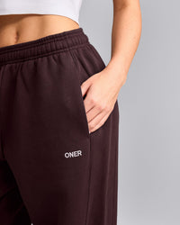 Foundations Cosy Straight Leg Joggers | Plum Brown