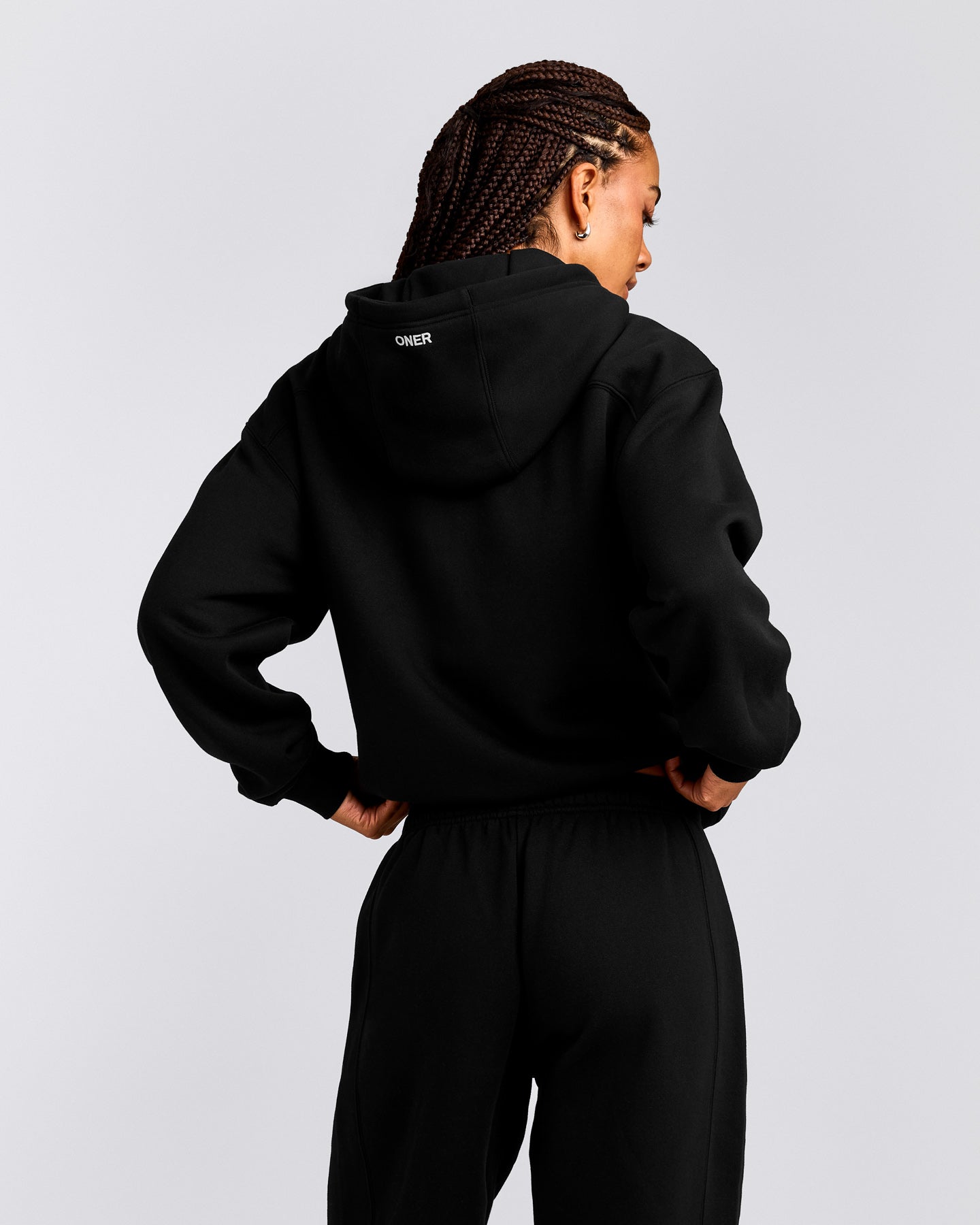 Foundations Cosy Zip Through Hoodie | Black