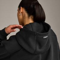 Foundations Cosy Zip Through Hoodie | Soft Black