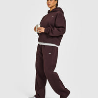 Foundations Hoodie with Grey Logo | Plum Brown