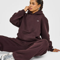 Foundations Hoodie with Grey Logo | Plum Brown
