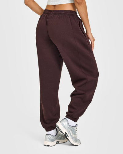 Foundations Joggers with Grey Logo | Plum Brown