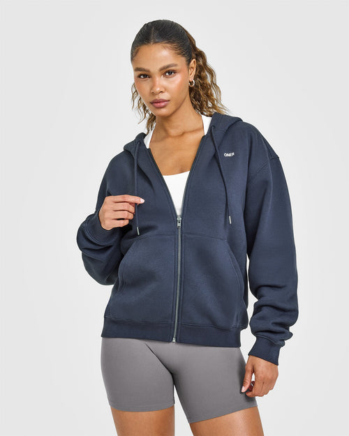 Oner Modal Foundations Zip Through Hoodie | True Blue
