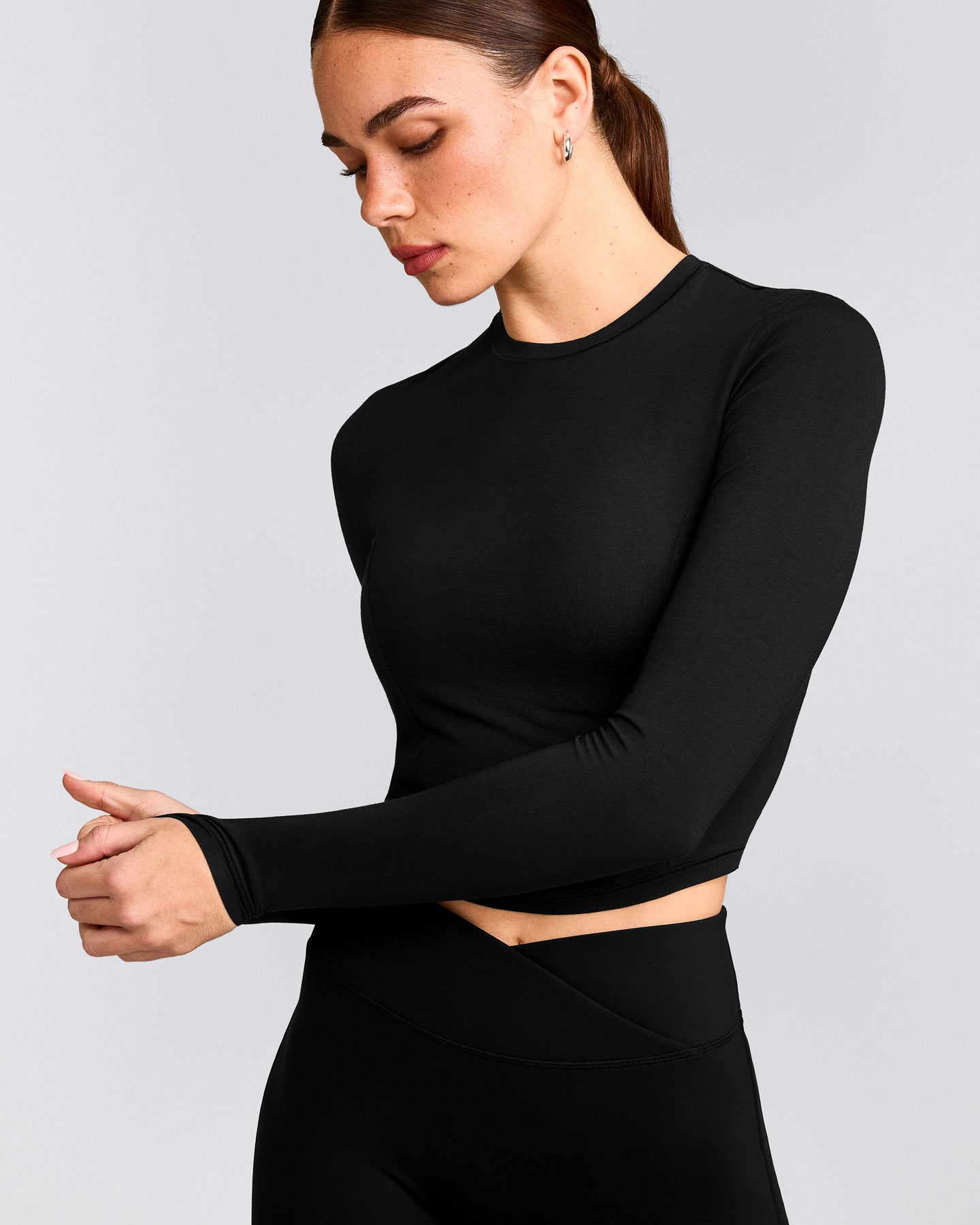 Mellow™ Motion Crew Neck Long Sleeve Mid Top | Black
