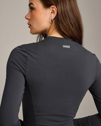 Mellow™ Motion Crew Neck Long Sleeve Mid Top | Coal