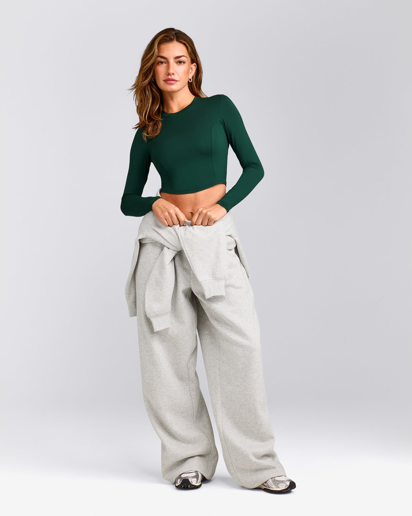 Mellow™ Motion Crew Neck Long Sleeve Mid Top | Racing Green