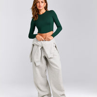 Mellow™ Motion Crew Neck Long Sleeve Mid Top | Racing Green