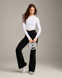 Mellow™ Motion Crew Neck Long Sleeve Mid Top | White