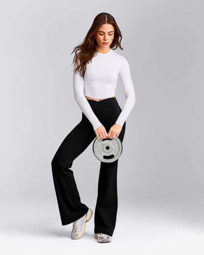 Mellow™ Motion Crew Neck Long Sleeve Mid Top | White