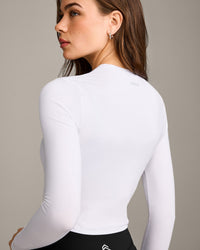 Mellow™ Motion Crew Neck Long Sleeve Mid Top | White