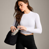 Mellow™ Motion Crew Neck Long Sleeve Mid Top | White